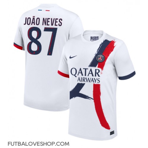 Dres Paris Saint-Germain Joao Neves #87 Preč 2024-25 Krátky Rukáv